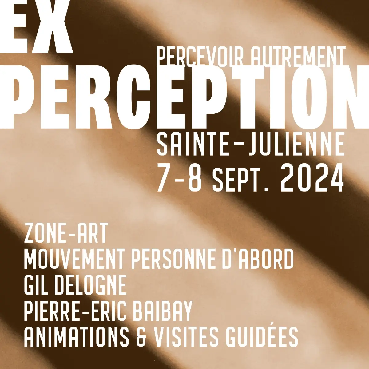 Visuel des expositions et animations EX PERCEPTION à Sainte-Julienne (Verviers), à l'occasion des Journées du Patrimoine, les 7 & 8 septembre 2024